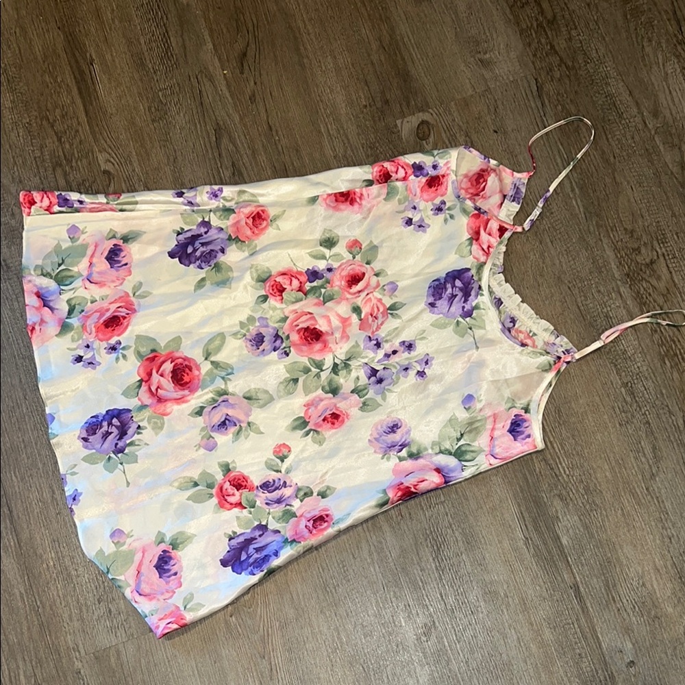 Morgan Tylore Intimates Floral slip gown with Pink and Purple Accents M - Picture 4 of 5